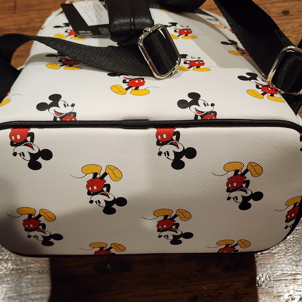 Disney Mickey Mouse White Red Yellow Mini Backpack - Picture 3 of 7